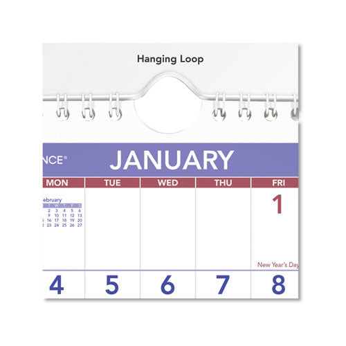 Mini Monthly Wall Calendar With Fold-out Easel, 7 X 8, White Sheets, 12-month (jan To Dec): 2026