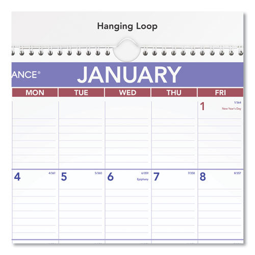 Erasable Wall Calendar, 12 X 17, White Sheets, 12-month (jan To Dec): 2026