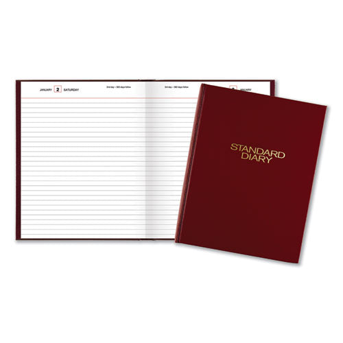 Standard Diary Daily Diary, 2026 Edition, Medium/college Rule, Red Cover, (200) 9.5 X 7.5 Sheets