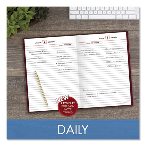 Standard Diary Daily Reminder Book, 2026 Edition, Medium/college Rule, Red Cover, (201) 8.25 X 5.75 Sheets
