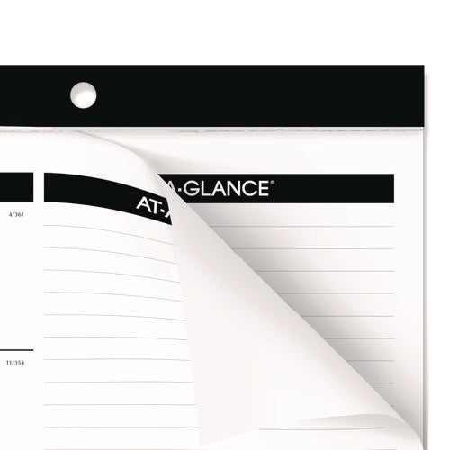 Compact Desk Pad, 18 X 11, White Sheets, Black Binding, Clear Corners, 12-month (jan To Dec): 2026