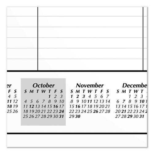 Academic Year Ruled Desk Pad, 21.75 X 17, White Sheets, Black Binding, Black Corners, 16-month: Sept 2025 To Dec 2026