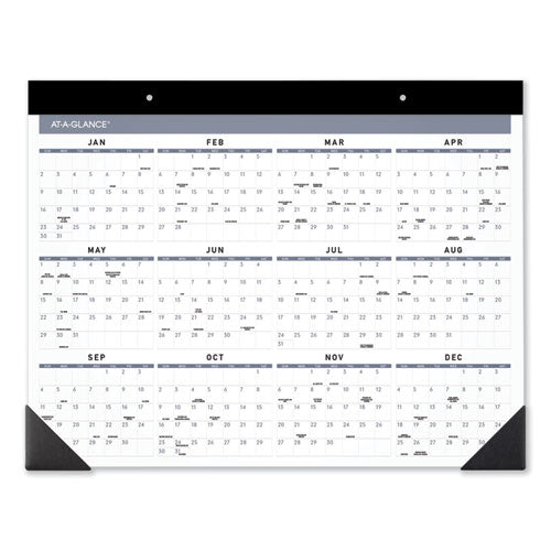 Contemporary Monthly Desk Pad, 22 X 17, White Sheets, Black Binding/corners,12-month (jan To Dec): 2026