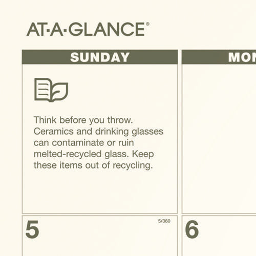 Recycled Monthly Desk Pad, 22 X 17, Sand/green Sheets, Black Binding, Black Corners, 12-month (jan To Dec): 2026