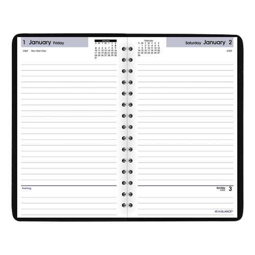 Dayminder Daily Appointment Book, 8 X 5, Black Cover, 12-month (jan To Dec): 2026