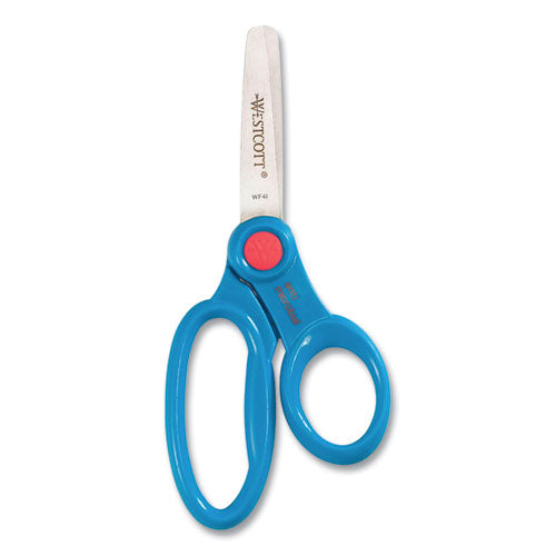 Kids' Scissors With Antimicrobial Protection, Rounded Tip, 5" Long, 2" Cut Length, Straight Assorted Color Handles, 12/pack