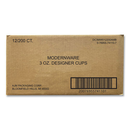 Heavy Duty Cold Cups, 3 Oz, Paper, Modernware Design, 2,400/carton