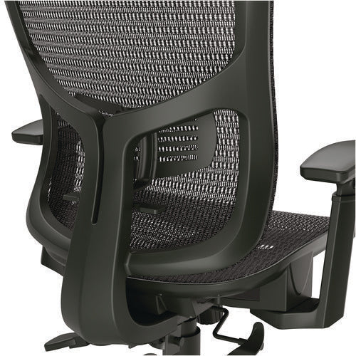 Alera Hollins Ergonomic Mesh Swivel Task Chair, Supports Up To 275lb, 18.57 To 22.54 Seat Height, Black Seat/back, Black Base