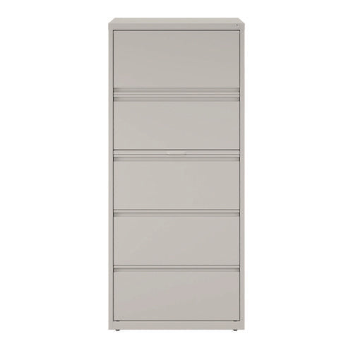 Lateral File, 5 Legal/letter-size File Drawers, Light Gray, 30" X 18.62" X 67.62"