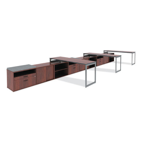 Alera Open Office Desk Series Low Storage Cabinet Credenza, Woodgrain Laminate, 29.5w X 19.13d X 22.78h, Medium Cherry