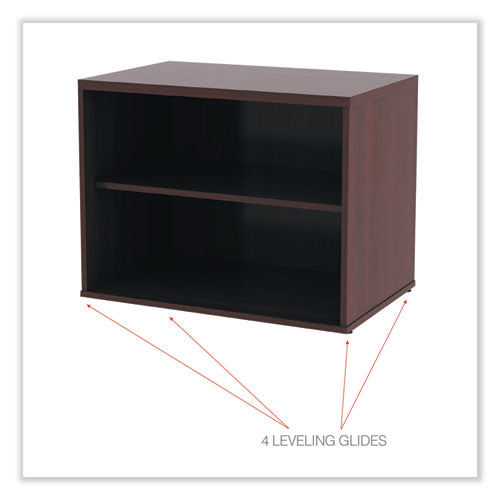 Alera Open Office Desk Series Low Storage Cabinet Credenza, Woodgrain Laminate, 29.5w X 19.13d X 22.78h, Mahogany