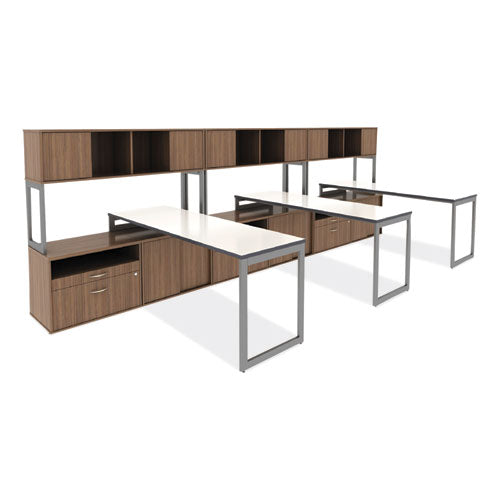 Alera Open Office Desk Series Low Storage Cabinet Credenza, Woodgrain Laminate, 29.5w X 19.13d X 22.78h, Modern Walnut