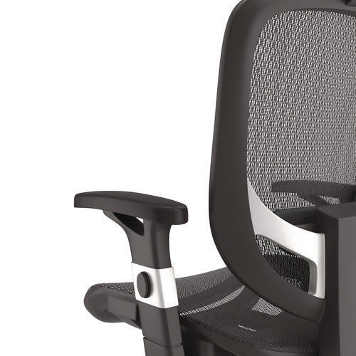 Alera Minerva Ergonomic Mesh Swivel Task Chair, Support Up To 275lb, 17.24 To 20.98 Seat Height, Black Seat/back, Silver Base