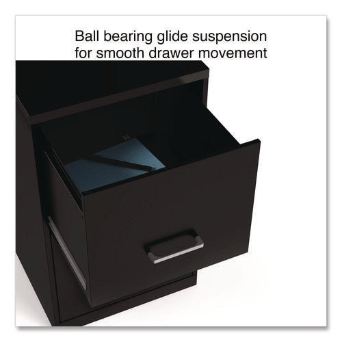 Soho Vertical File Cabinet, 2 Drawers: File/file, Letter, Black, 14" X 18" X 24.1"
