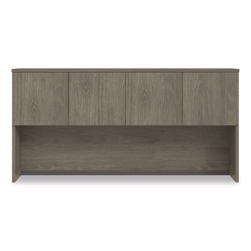 Alera Seville Hutch With Doors, 4 Compartments, 72w X 16d X 36h, Walnut