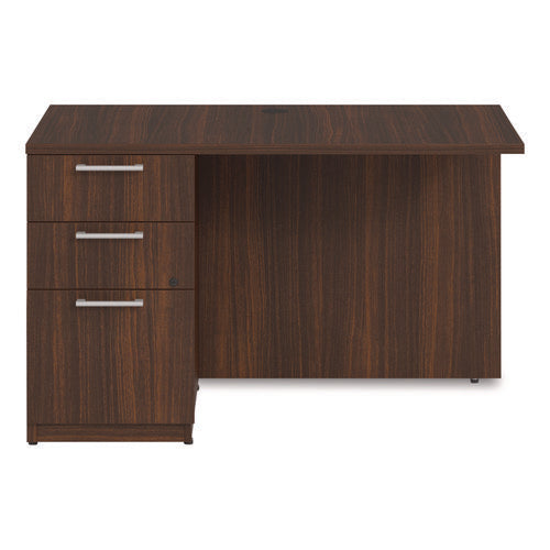 Alera Seville Series Desk Return With Pedestal, Left, 48" X 24" X 29", Mahogany