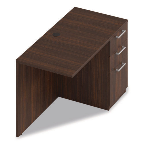 Alera Seville Series Desk Return With Pedestal, Right, 48" X 24" X 29", Mahogany