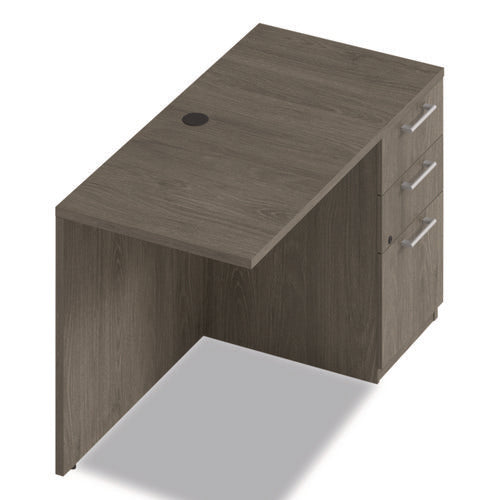 Alera Seville Series Desk Return With Pedestal, Right, 48" X 24" X 29", Walnut