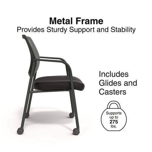 Alera Wessex Mesh Fabric Guest Chair, 24.41 X 23.62 X 35.04, Black Seat, Black Back, Black Base