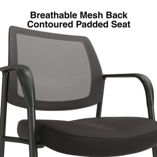 Alera Wessex Mesh Fabric Guest Chair, 24.41 X 23.62 X 35.04, Black Seat, Black Back, Black Base