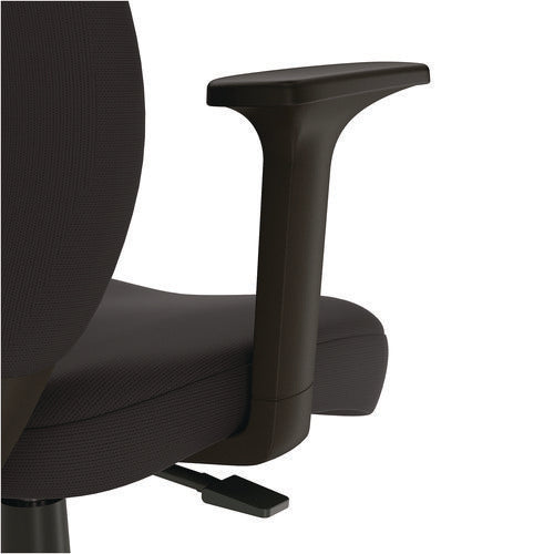 Alera Wessex Drafting Stool, Fabric, Supports Up To 275 Lb, 27.95 To 33.66 Seat Height, Black Seat, Black Back, Black Base