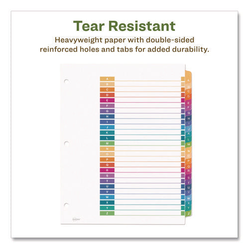Customizable Table Of Contents Ready Index Dividers With Multicolor Tabs, 26-tab, A To Z, 11 X 8.5, White, 1 Set