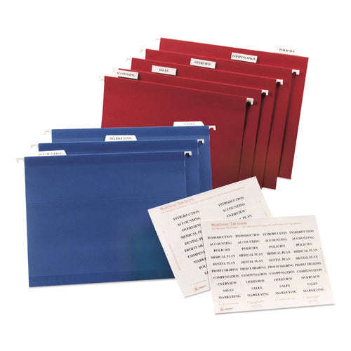 Tabs Inserts For Hanging File Folders, 1/5-cut, White, 2" Wide, 100/pack
