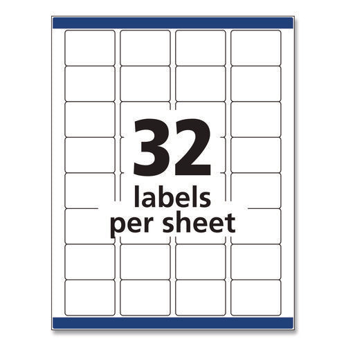 Permanent Id Labels W/ Sure Feed Technology, Inkjet/laser Printers, 1.25 X 1.75, White, 32/sheet, 15 Sheets/pack