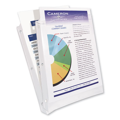 Heavyweight Easy Load Diamond Clear Sheet Protector, Side: 3-hole Punched, Top Load 8.5 X 11 Insert, Clear Front, 100/box