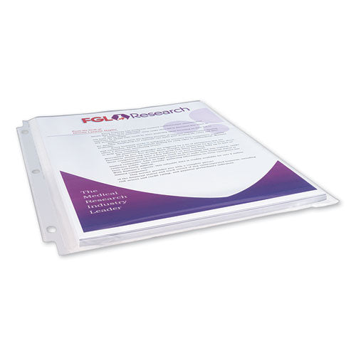 Multi-page Capacity Heavyweight Diamond Clear Sheet Protector, Side: 3-hole Punched, Top Load 8.5 X 11 Insert, Clear, 25/pack