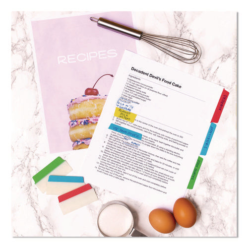 Ultra Tabs Repositionable Tabs, Wide And Slim: 3" X 1.5", 1/3-cut, Assorted Colors, 24/pack