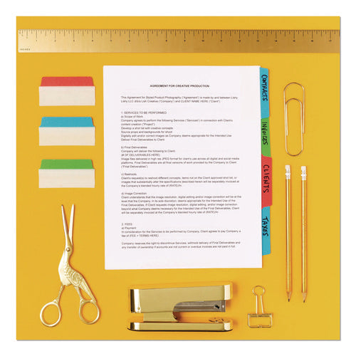 Ultra Tabs Repositionable Tabs, Wide And Slim: 3" X 1.5", 1/3-cut, Assorted Colors, 24/pack