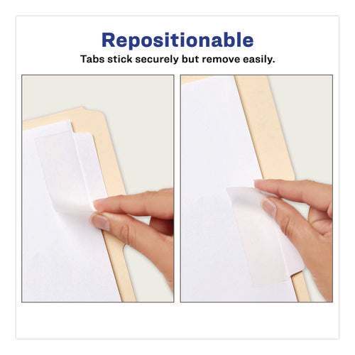 Ultra Tabs Repositionable Tabs, Wide And Slim: 3" X 1.5", 1/3-cut, White, 24/pack