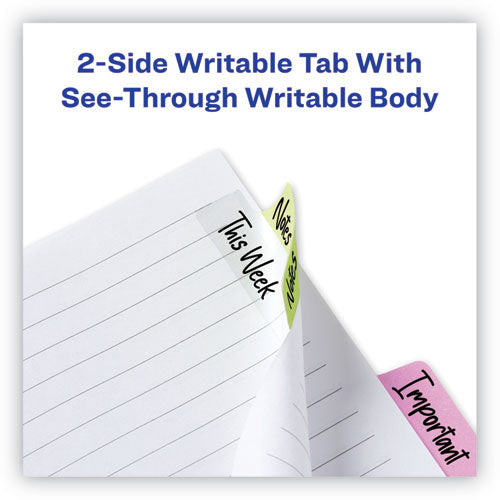 Ultra Tabs Repositionable Tabs, Margin Tabs: 2.5" X 1", 1/5-cut, Assorted Pastel Colors, 48/pack