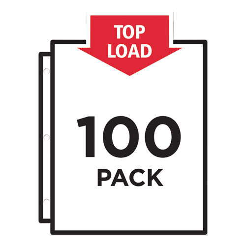 Standard Weight Sheet Protector, Medium-duty, Side: 3-hole Punched, Top Load 8.5 X 11 Insert, Semi-clear Front, 100/box