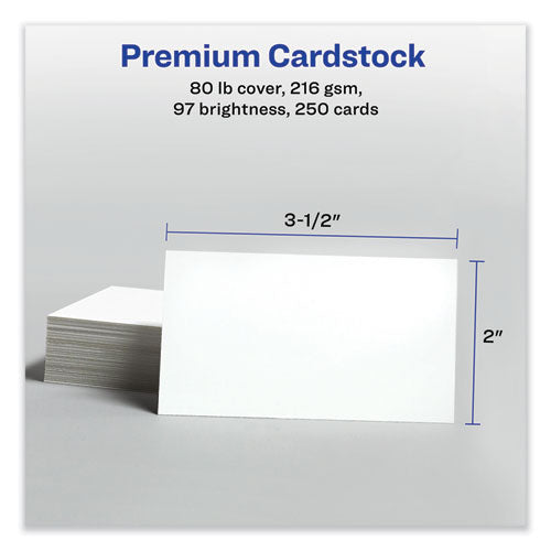 Printable Microperforated Business Cards With Sure Feed Technology, Inkjet, 2 X 3.5, White, 10/sheet, 25 Sheets/pack