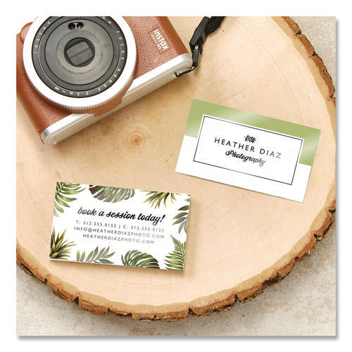 Print To The Edge Business Cards With Sure Feed Technology, 2 X 3.5, White, 8/sheet, 20 Sheets/pack
