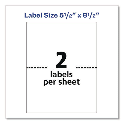 White Shipping Labels-bulk Packs, Inkjet/laser Printers, 5.5 X 8.5, White, 2/sheet, 250 Sheets/box