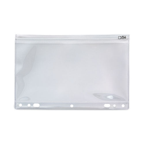 Zip-all Ring Binder Pocket, 2- To 7-hole Punched, 8.5" X 11", Clear