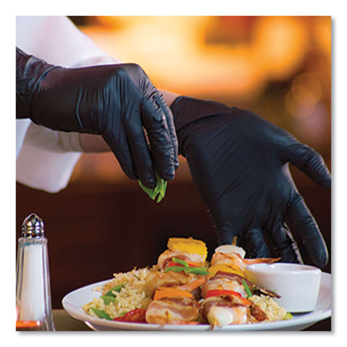 Industrial Nitrile Gloves, Powder-free, Small, 3 Mil Thick, 9.5" Long, Black, 100/box, 10 Boxes/carton