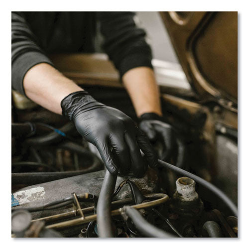 Industrial Nitrile Gloves, Powder-free, Small, 5 Mil (palm), 6 Mil (fingers), 9.5" Long, Black, 100/box, 10 Boxes/carton
