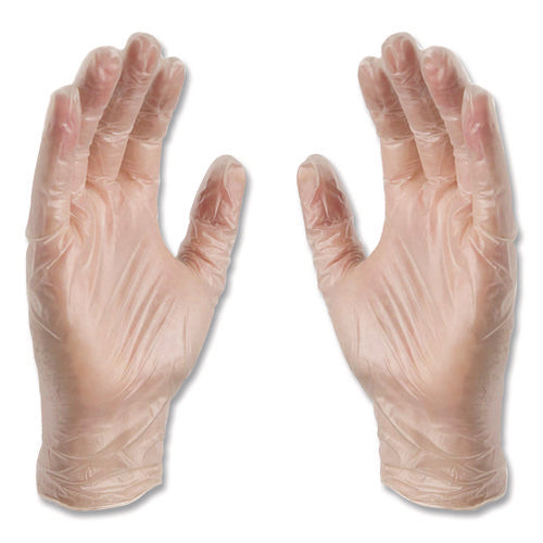 Industrial Vinyl Gloves, Powder-free, Small, 3 Mil Thick, 9.5" Long, Clear, 100/box