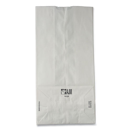 Grocery Paper Bags, 10# Size, 35# Basis Weight, 7" X 4.38" X 13.75", White, 500/bundle