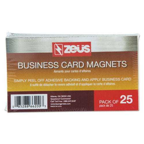Business Card Magnets With Self-adhesive Face, 2 X 3.5, White, 25/pack