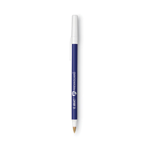 Prevaguard Round Stic Ballpoint Pen, Stick, Medium 1 Mm, Blue Ink, Blue Barrel, 8/pack