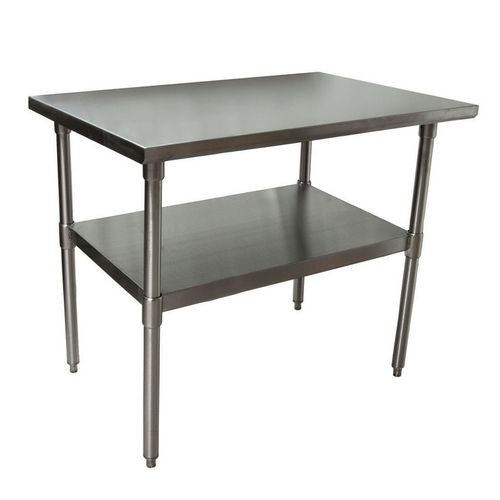 Stainless Steel Flat Top Work Tables, 48w X 30d X 36h, Silver, 2/pallet