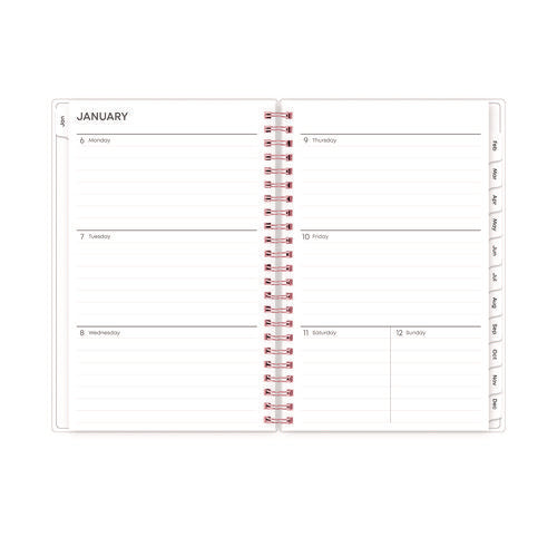 Joselyn Weekly/monthly Planner, Floral Artwork, 8 X 5, Pink/peach/black Cover, 12-month (jan To Dec): 2026