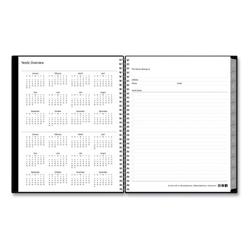 Enterprise Weekly Appointment Planner, 11 X 8.5, Black Cover, 12-month (jan To Dec): 2026