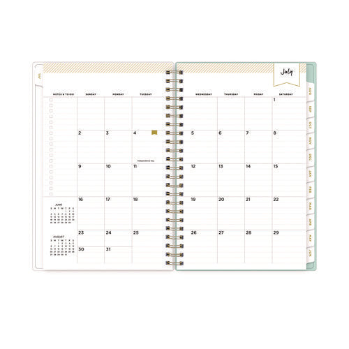 Day Designer "secret Garden Mint" Academic Year Weekly/monthly Notes Planner, 8 X 5, 12-month (july To June): 2025-2026