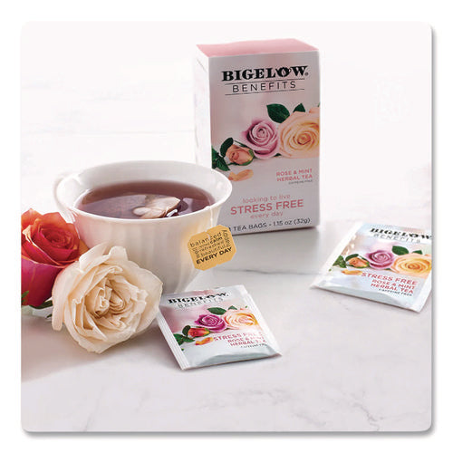 Benefits Rose And Mint Herbal Tea Bags, 0.6 Oz Tea Bag, 18/box